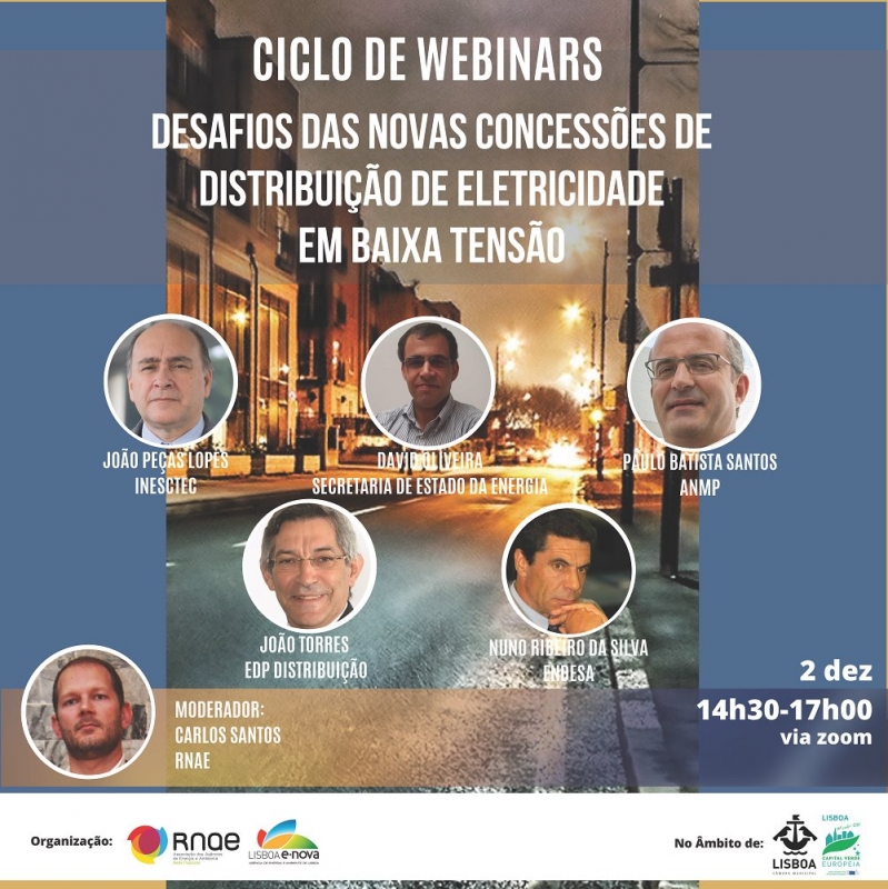 Webinar "Desafios das novas concessões de distribuição de eletricidade em baixa tensão", 02 de Dezembro, 14h30